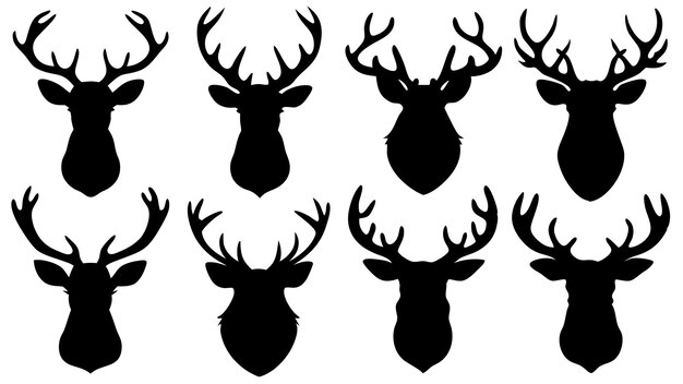 Vector deer head shilhouette clip art vector