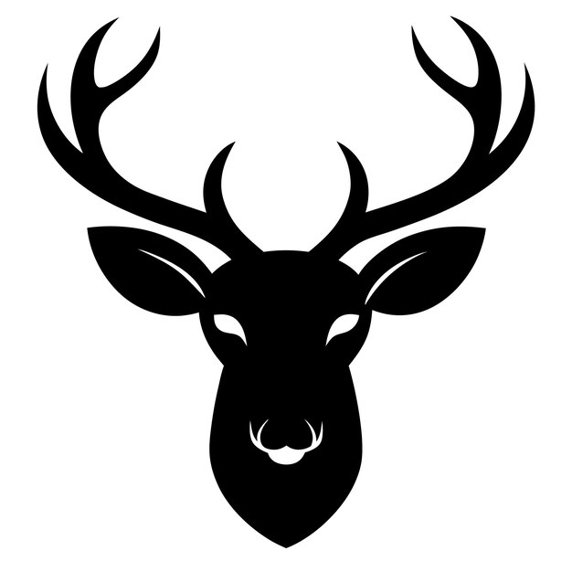 Vector deer head shilhouette clip art vector