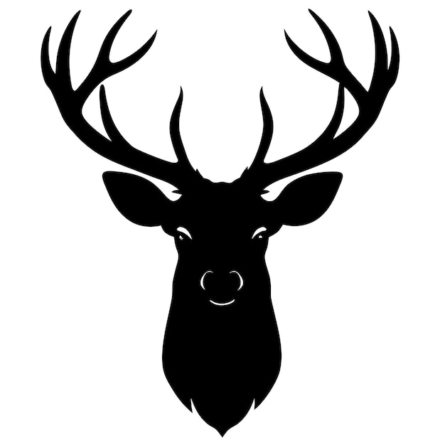 Vector deer head shilhouette clip art vector