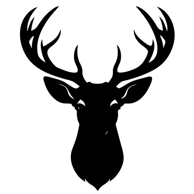 Vector deer head shilhouette clip art vector