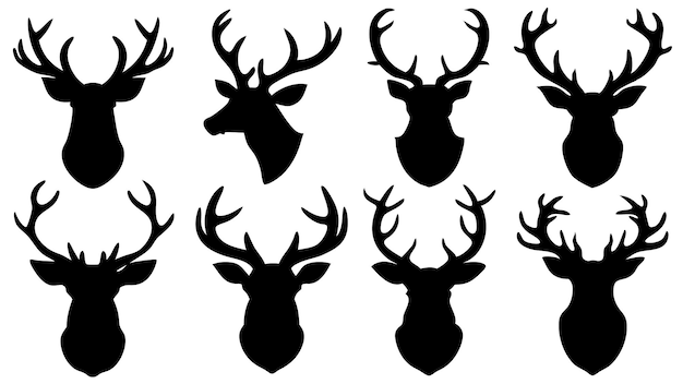 Deer head shilhouette clip art vector