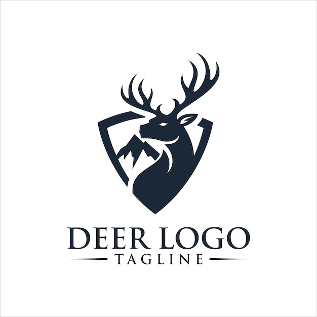 deer head silhouette deer logo deer vector illustration template