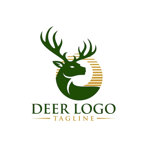 deer head silhouette deer logo deer vector illustration template