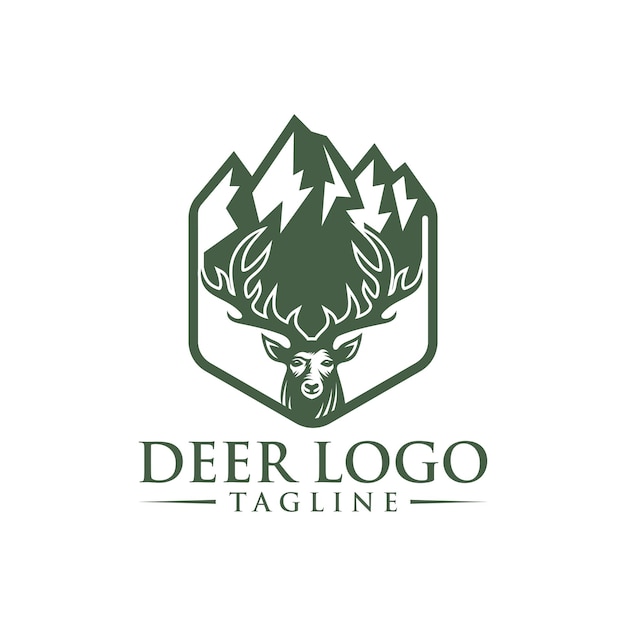 deer head silhouette deer logo deer vector illustration template