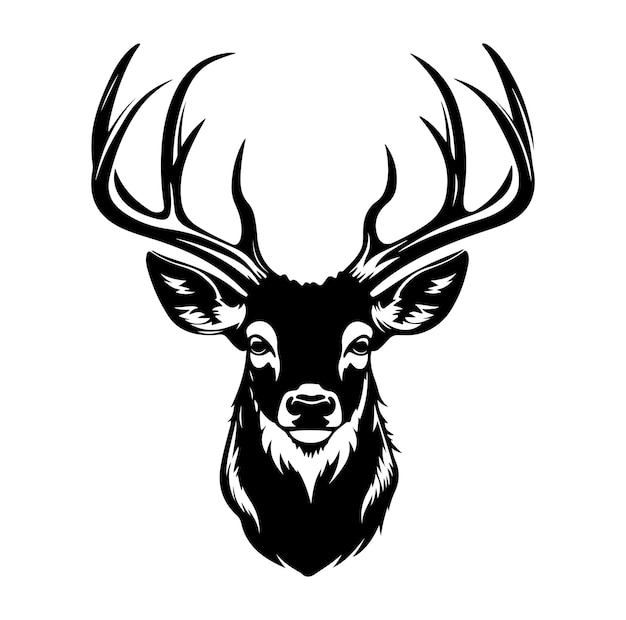 Deer head silhouette vector Illustration