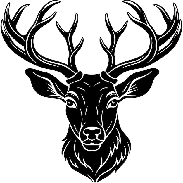 Vector deer head silhouette