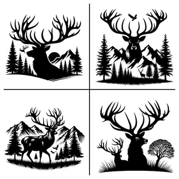 Deer Head SVG Deer Hunting SVG Cut File Cricut file deer Vector Silhouette Hunting Dad SVG