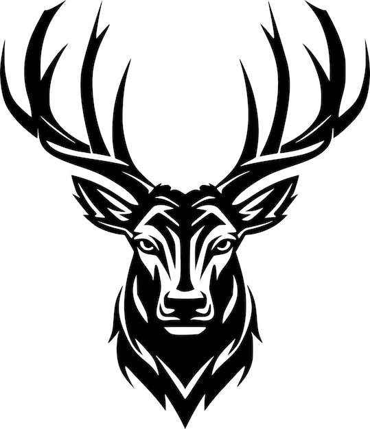 Deer head vector isolated Hunting logo Reindeer head isolated illustration Wild animal