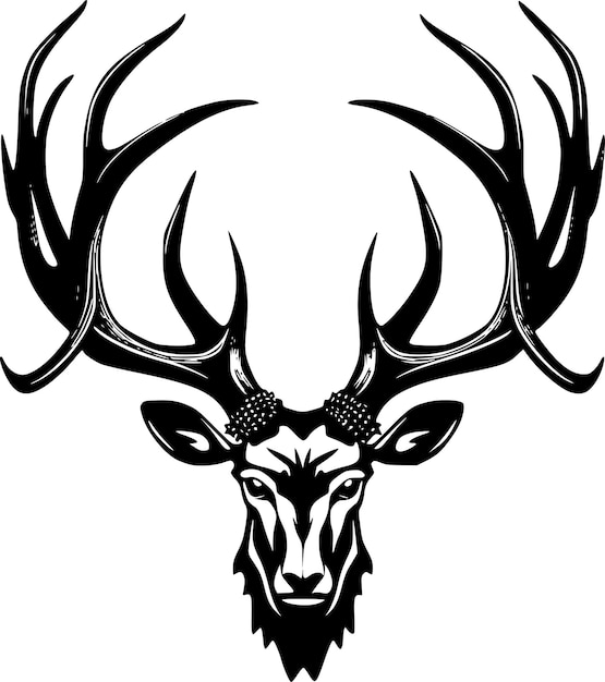 Deer head vector isolated Hunting logo Reindeer head isolated illustration Wild animal