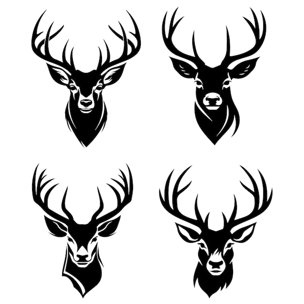 Deer head vector silhouette