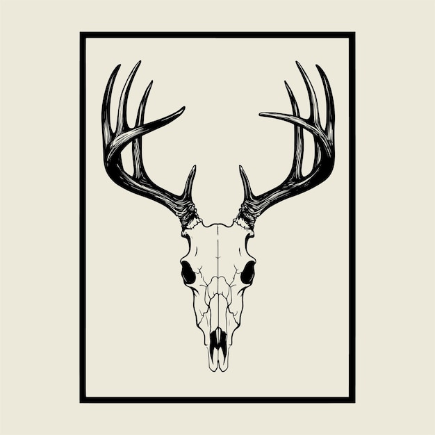 Vector a deer head with antlers and antlers