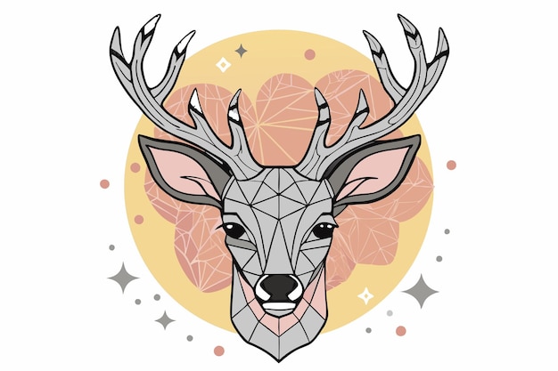 Vector a deer head with antlers on it and the word quot xd quot on it