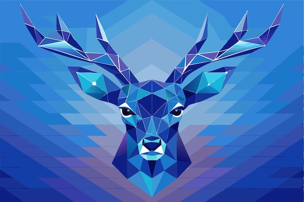 Vector a deer head with a geometric pattern on it