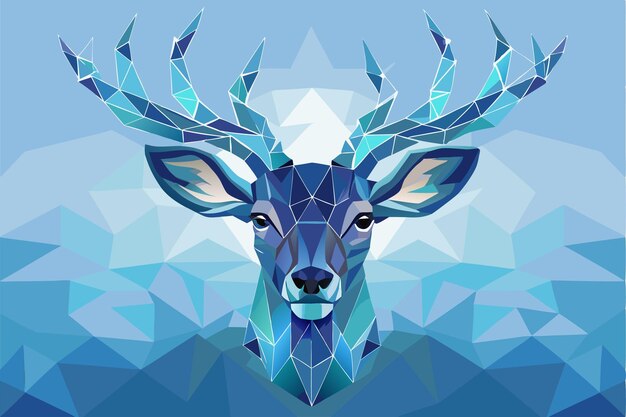 Vector a deer head with a geometric pattern on it