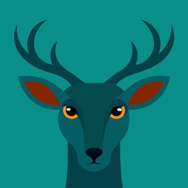 Vector deer head with tree icon logo vector illustration