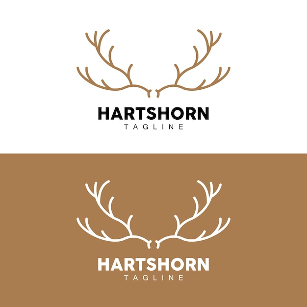 Deer Horn Logo Animal Vector Minimalist Simple Design Illustration Symbol Icon