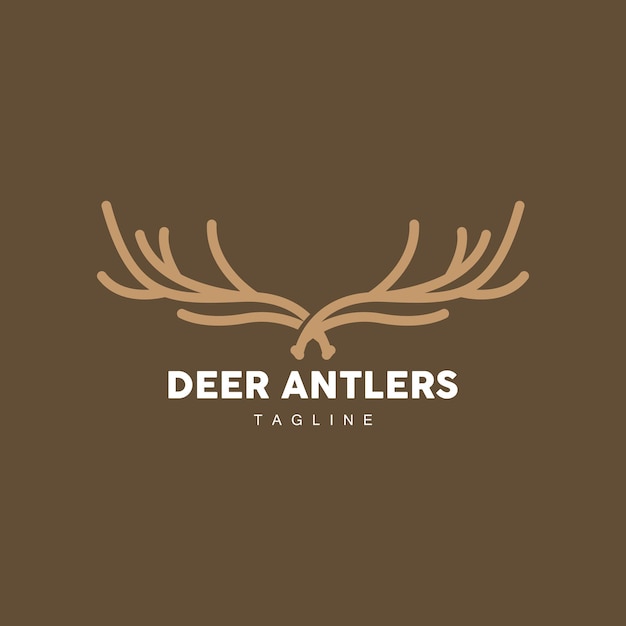 Deer Horn Logo Animal Vector Minimalist Simple Design Illustration Symbol Icon