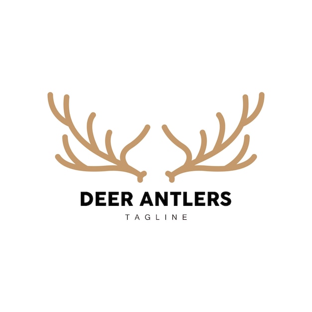 Deer Horn Logo Animal Vector Minimalist Simple Design Illustration Symbol Icon