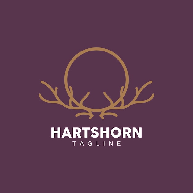 Deer Horn Logo Animal Vector Minimalist Simple Design Illustration Symbol Icon