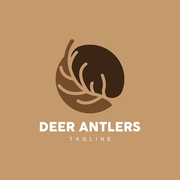 Deer Horn Logo Animal Vector Minimalist Simple Design Illustration Symbol Icon