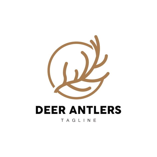 Deer Horn Logo Animal Vector Minimalist Simple Design Illustration Symbol Icon