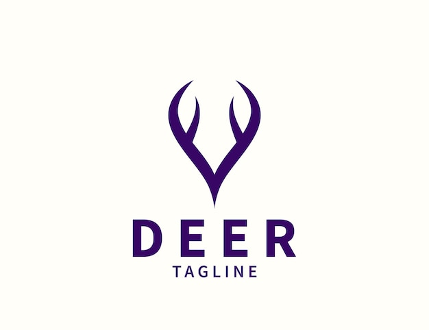 Deer horn logo design template