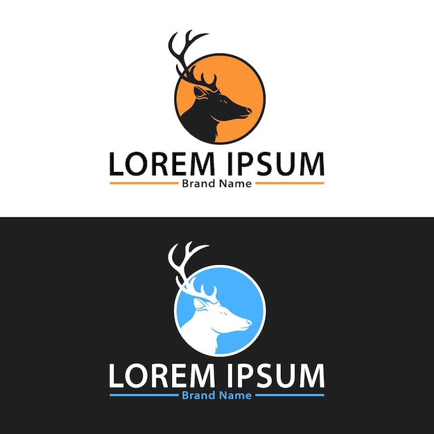 Deer hunter logo design set couple