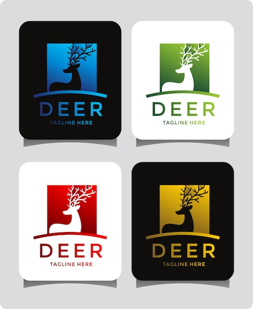 deer hunter logo design template