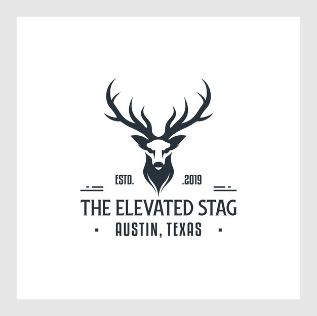 Vector deer hunter logo type, template, and vector