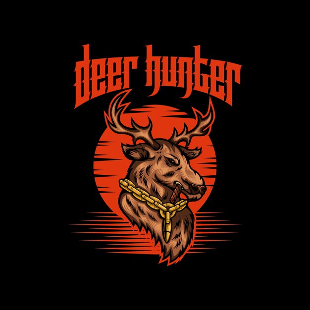 deer hunter vector illustration