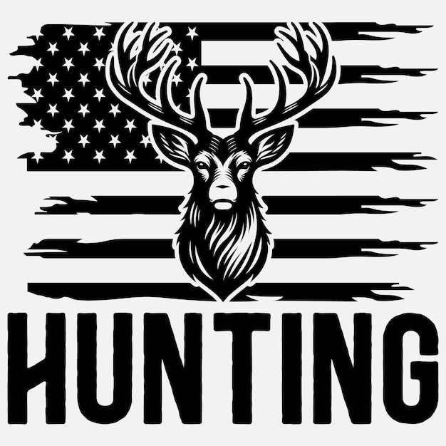 Deer Hunting American Flag Silhouette Vector FilesHunting ClipartAmerican Flag DeerDeer Hunting