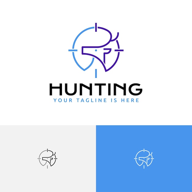 Deer Hunting Circle Target Hunter Line Logo