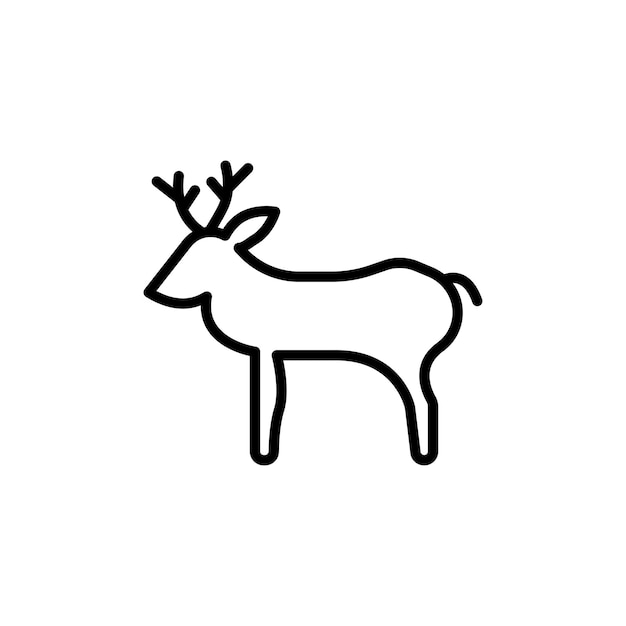 Vector deer icon isolated on white background