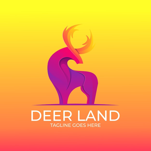 deer land colorful logo