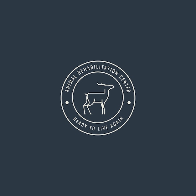 Deer line minimalist hispter logo design vector graphic icon symbol illustration