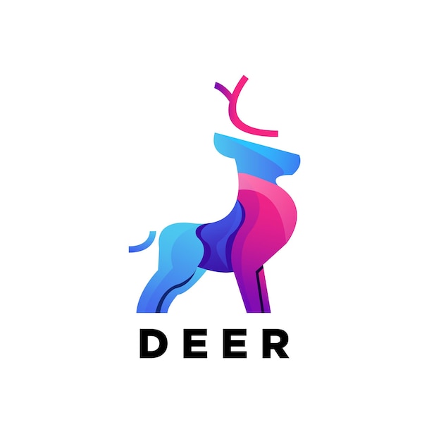 Deer logo animal colorful design