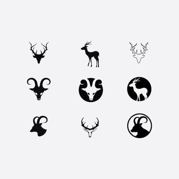 Deer logo animal and mammal design and graphic vector