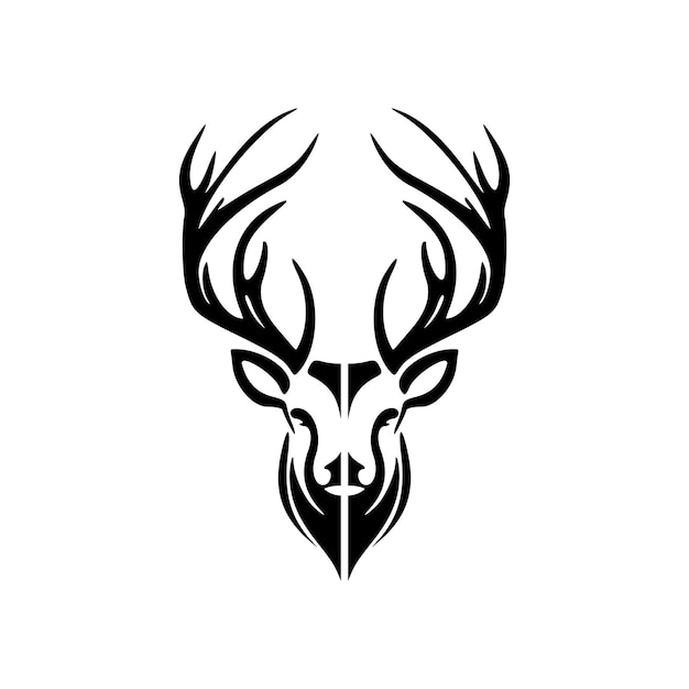 A deer logo in black and white but with a simple vector design