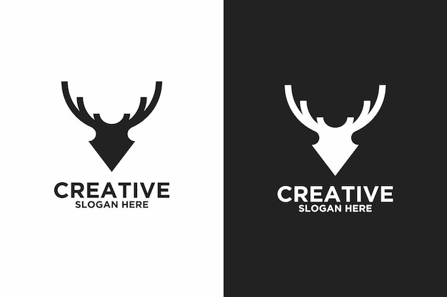 Deer logo in black and white