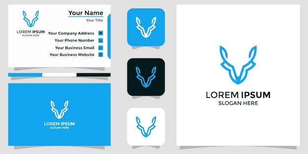 Deer logo and branding card