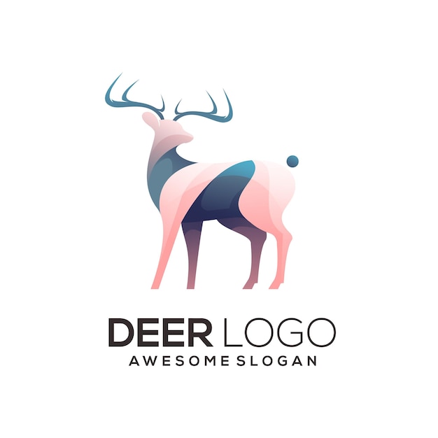 Deer logo colorful gradient abstract