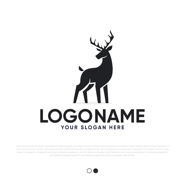 Deer logo design premium vector