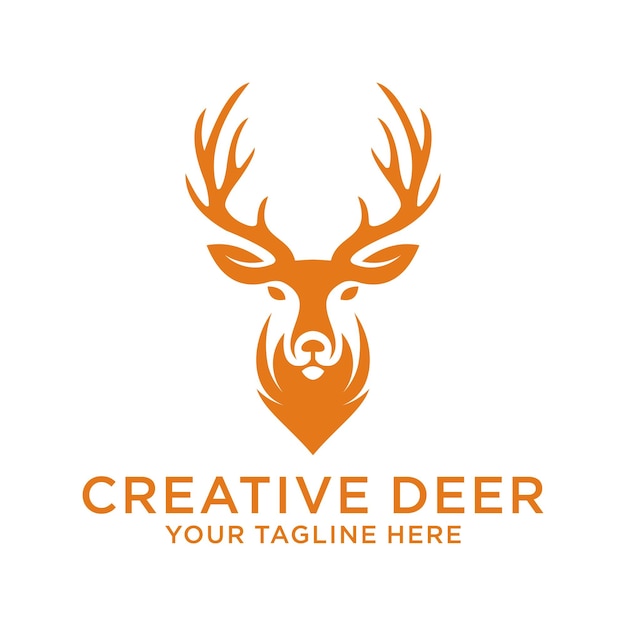 Deer logo design template deer logo illustration deer shield silhouette deer vector