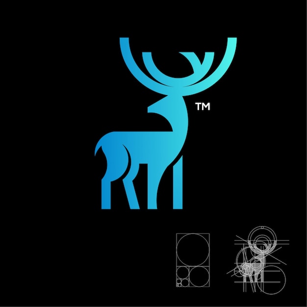 Deer logo in gradient blue