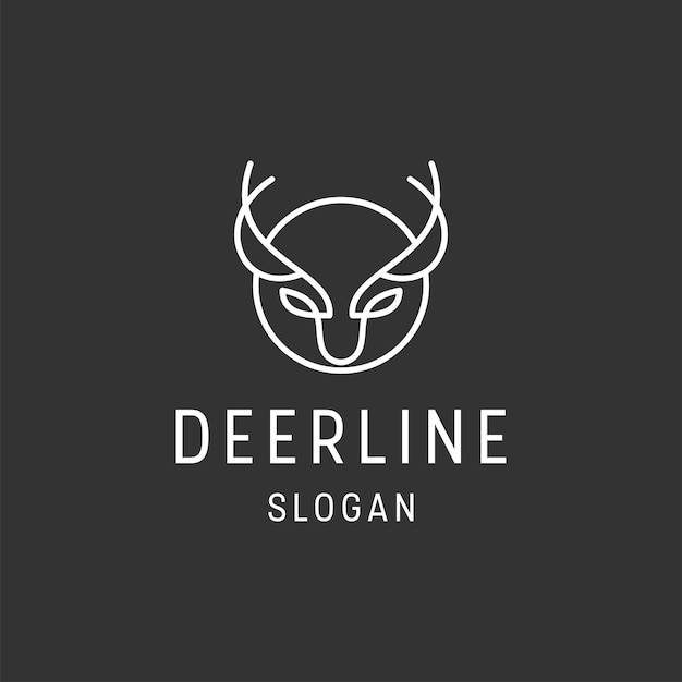 Deer logo linear style icon in black backround