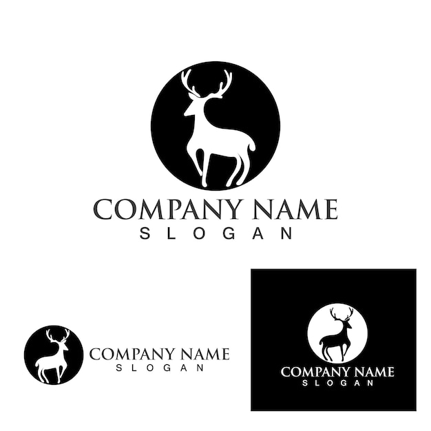 Deer Logo Template vector icon illustration design