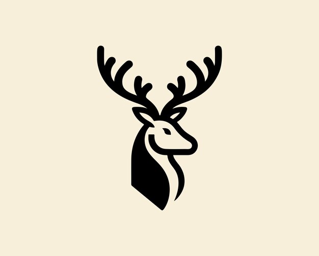 Vector deer logo vector illustration