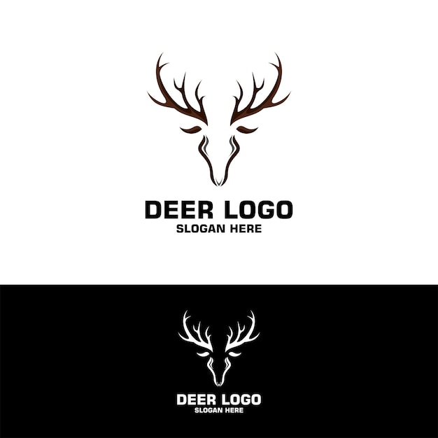 Deer logo with a black background