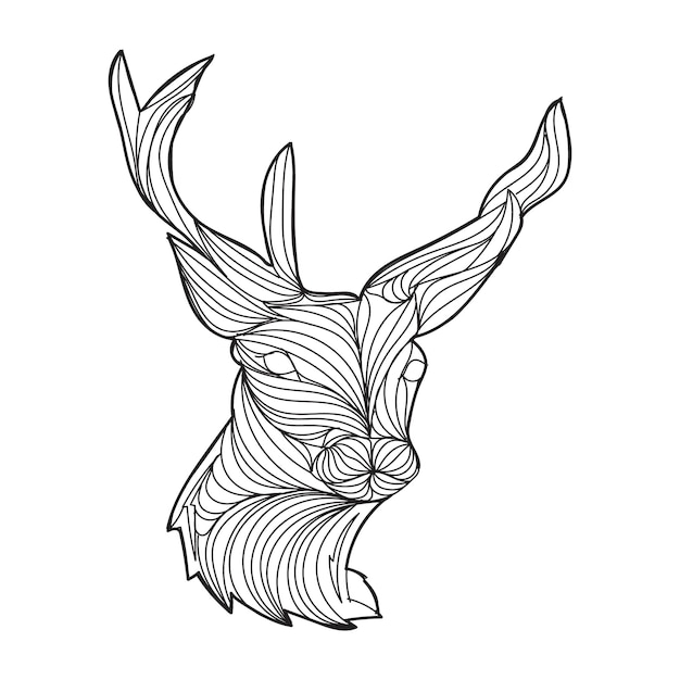 Deer mandala vector illustration