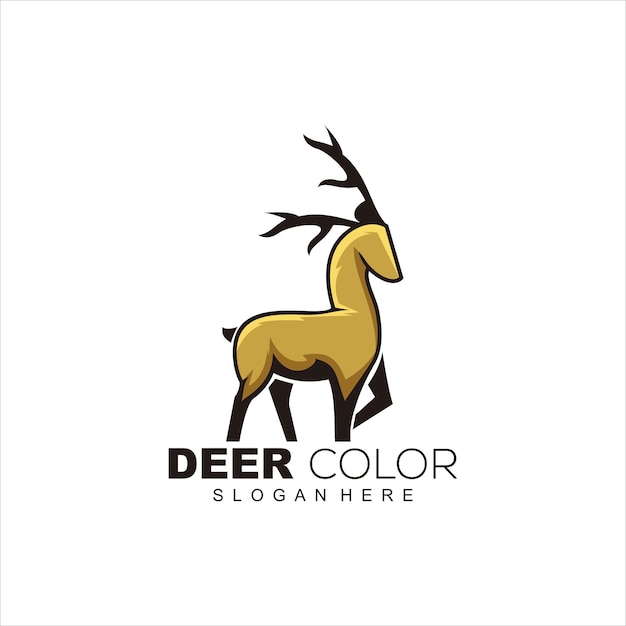 deer mascot colorful logo gradient vector